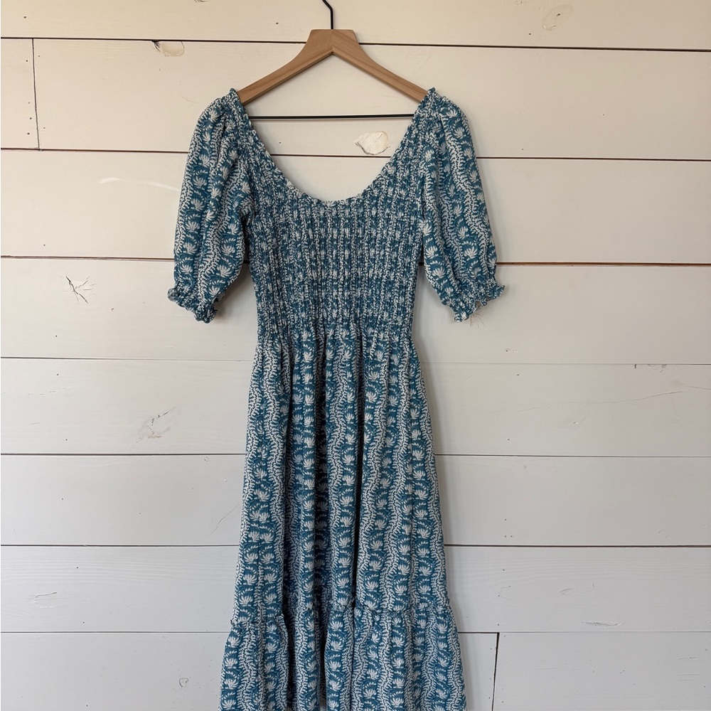 Blue Patterned Women's Dress - Picture 5 of 5